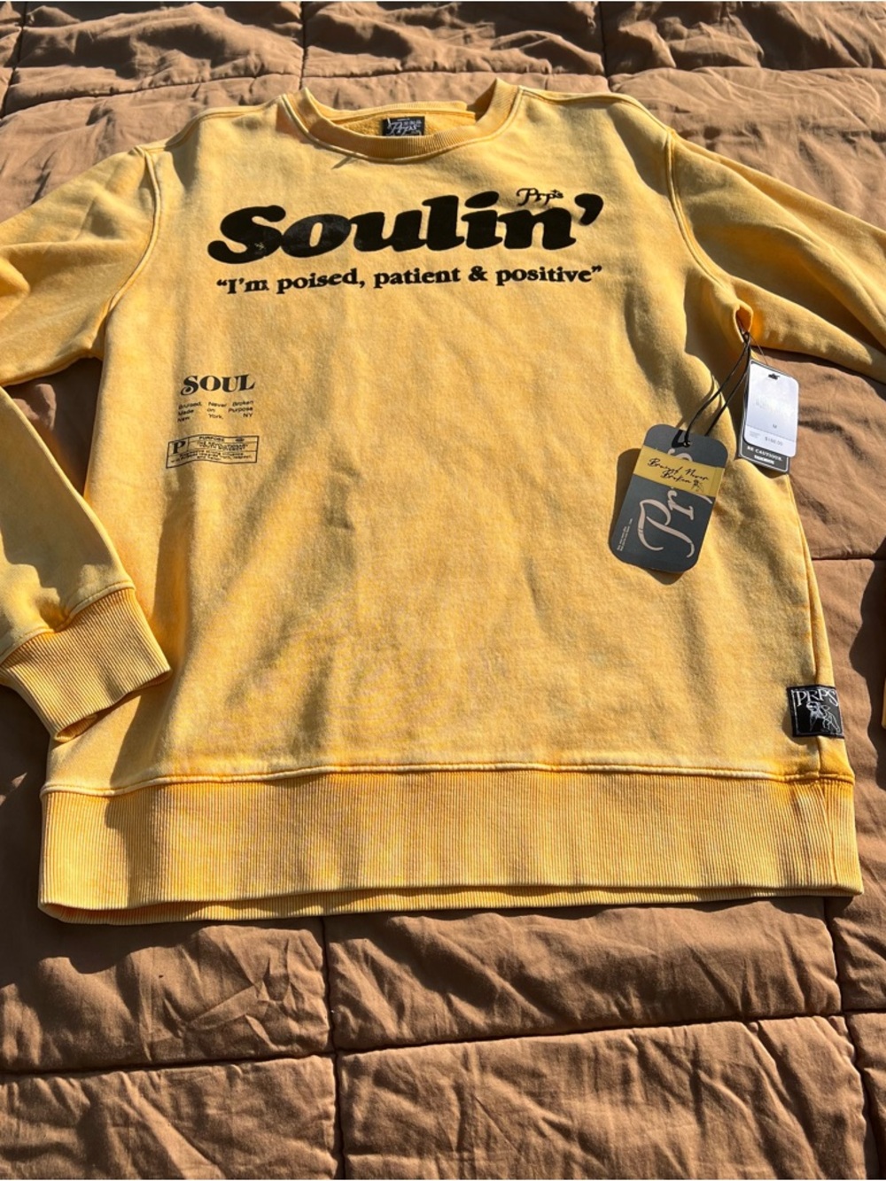 NWT PRPS Yellow/Black Soulin Sweatshirt size Medium